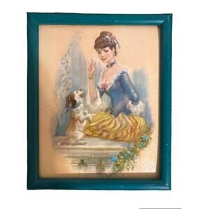 Vintage 1960's Framed Artwork 'Buff Girl' by Strevens